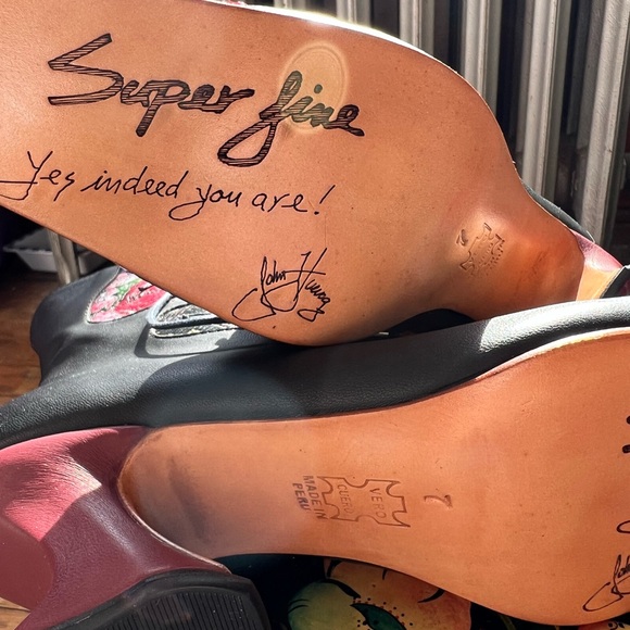 John Fluevog Black and Red Heels - Picture 3 of 9